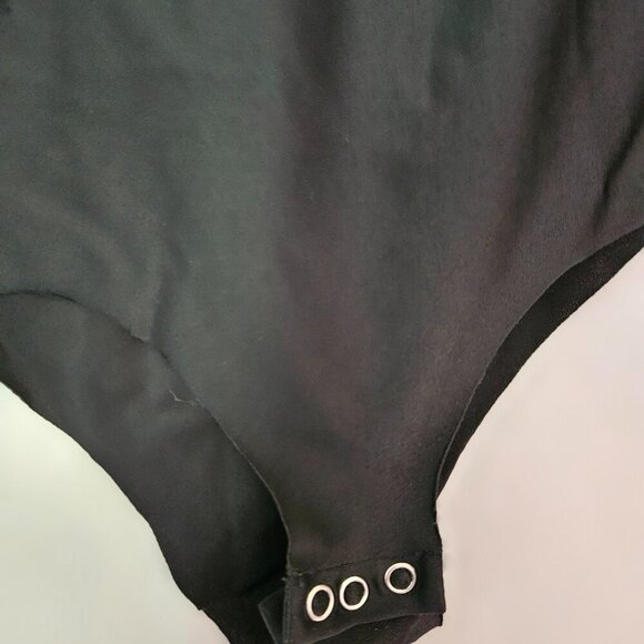 Zara Accessories Snake Print Semi-sheer Bodysuit Long Sleeve Deep V-neck Sz S - Picture 3 of 11